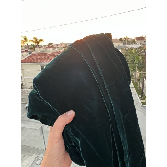 Vintage 90s strappy forest fairy grunge green velvet maxi dress XL whimsigoth - Picture 16 of 16